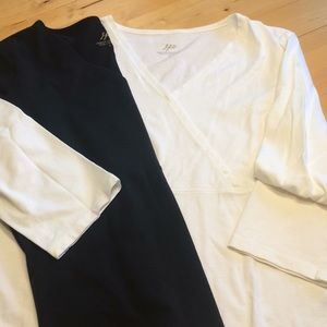 Two JJill crossover T's